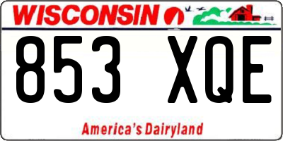 WI license plate 853XQE