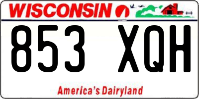 WI license plate 853XQH
