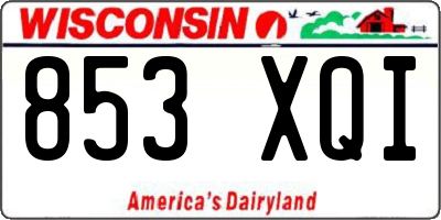 WI license plate 853XQI