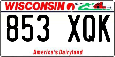 WI license plate 853XQK