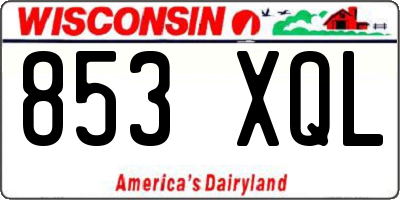 WI license plate 853XQL