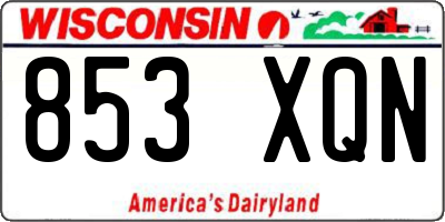 WI license plate 853XQN