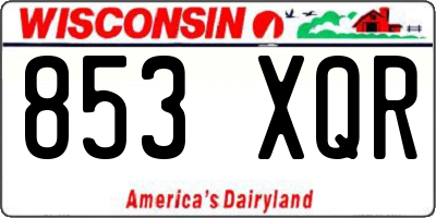 WI license plate 853XQR