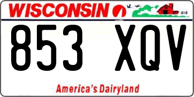 WI license plate 853XQV