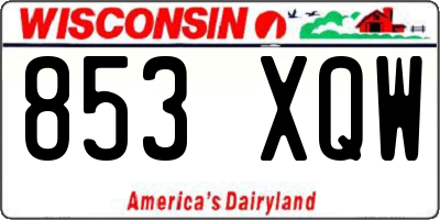 WI license plate 853XQW