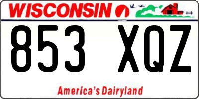 WI license plate 853XQZ