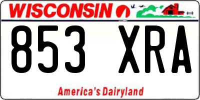 WI license plate 853XRA