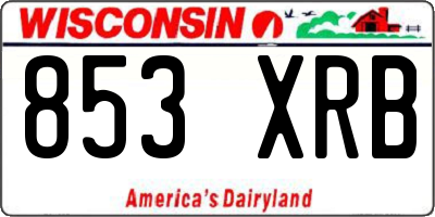 WI license plate 853XRB