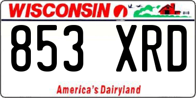 WI license plate 853XRD
