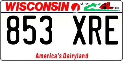 WI license plate 853XRE