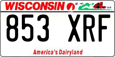 WI license plate 853XRF