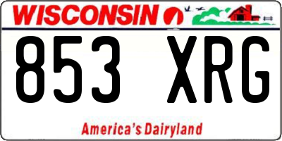 WI license plate 853XRG