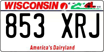 WI license plate 853XRJ