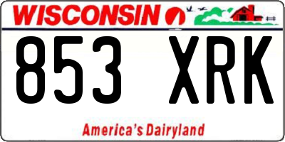 WI license plate 853XRK