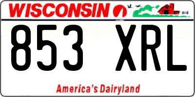 WI license plate 853XRL