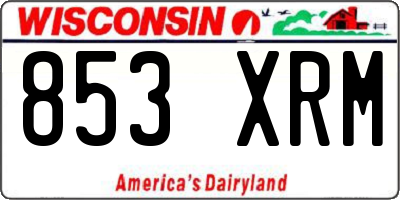 WI license plate 853XRM