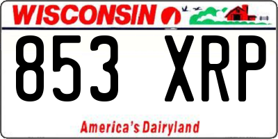 WI license plate 853XRP
