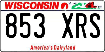 WI license plate 853XRS