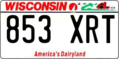 WI license plate 853XRT