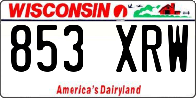 WI license plate 853XRW