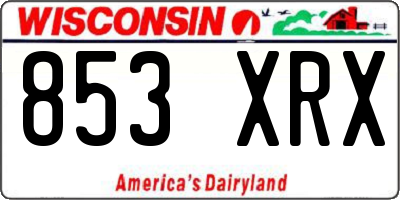 WI license plate 853XRX