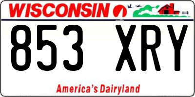 WI license plate 853XRY