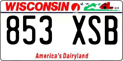 WI license plate 853XSB