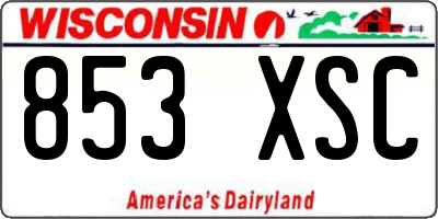 WI license plate 853XSC