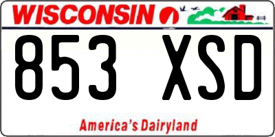 WI license plate 853XSD