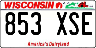WI license plate 853XSE
