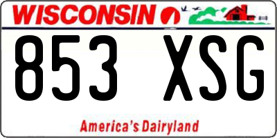 WI license plate 853XSG