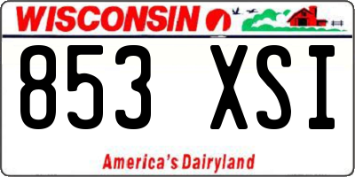 WI license plate 853XSI