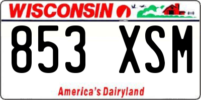 WI license plate 853XSM