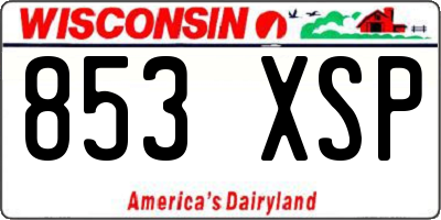WI license plate 853XSP