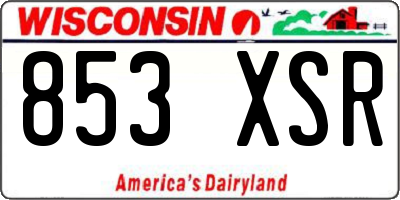 WI license plate 853XSR