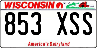 WI license plate 853XSS