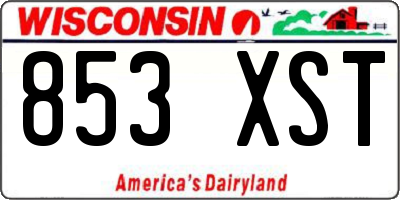 WI license plate 853XST