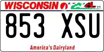 WI license plate 853XSU
