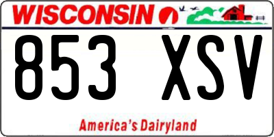WI license plate 853XSV