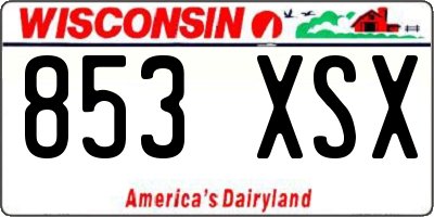 WI license plate 853XSX
