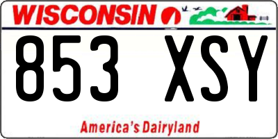 WI license plate 853XSY