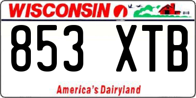 WI license plate 853XTB