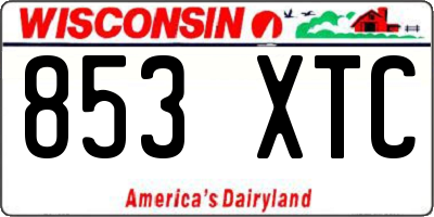 WI license plate 853XTC