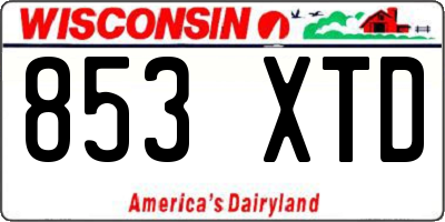 WI license plate 853XTD