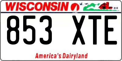 WI license plate 853XTE