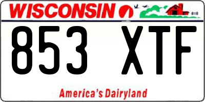 WI license plate 853XTF