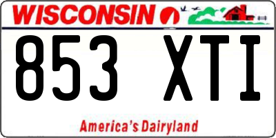 WI license plate 853XTI