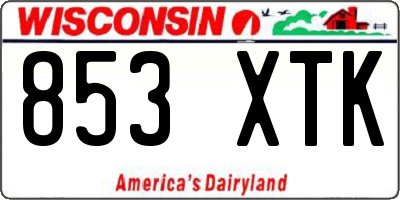 WI license plate 853XTK