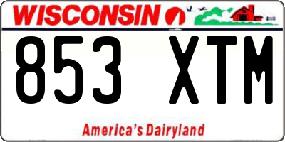 WI license plate 853XTM