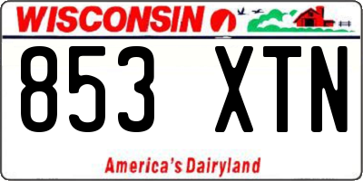 WI license plate 853XTN